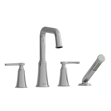 RIOBEL 4-Piece Deck-Mount Tub Filler With Hand Shower MMSQ12JC